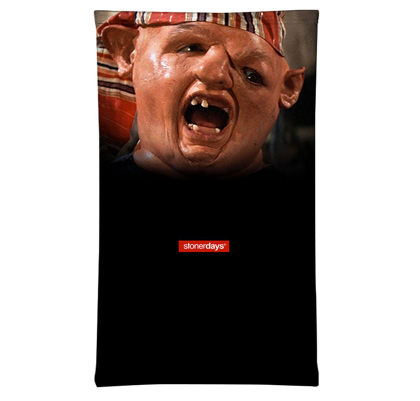 StonerDays Gooniesloth Neck Gaiter featuring iconic print, versatile for headwear or face cover