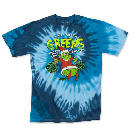 StonerDays Grinch Blue Tie Dye T-Shirt with cartoon graphics, available in S to XXXL sizes