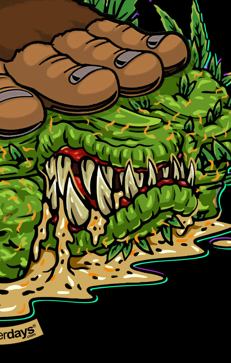 StonerDays Hash Rosin Crop Top Hoodie in green with bold cannabis-inspired graphics