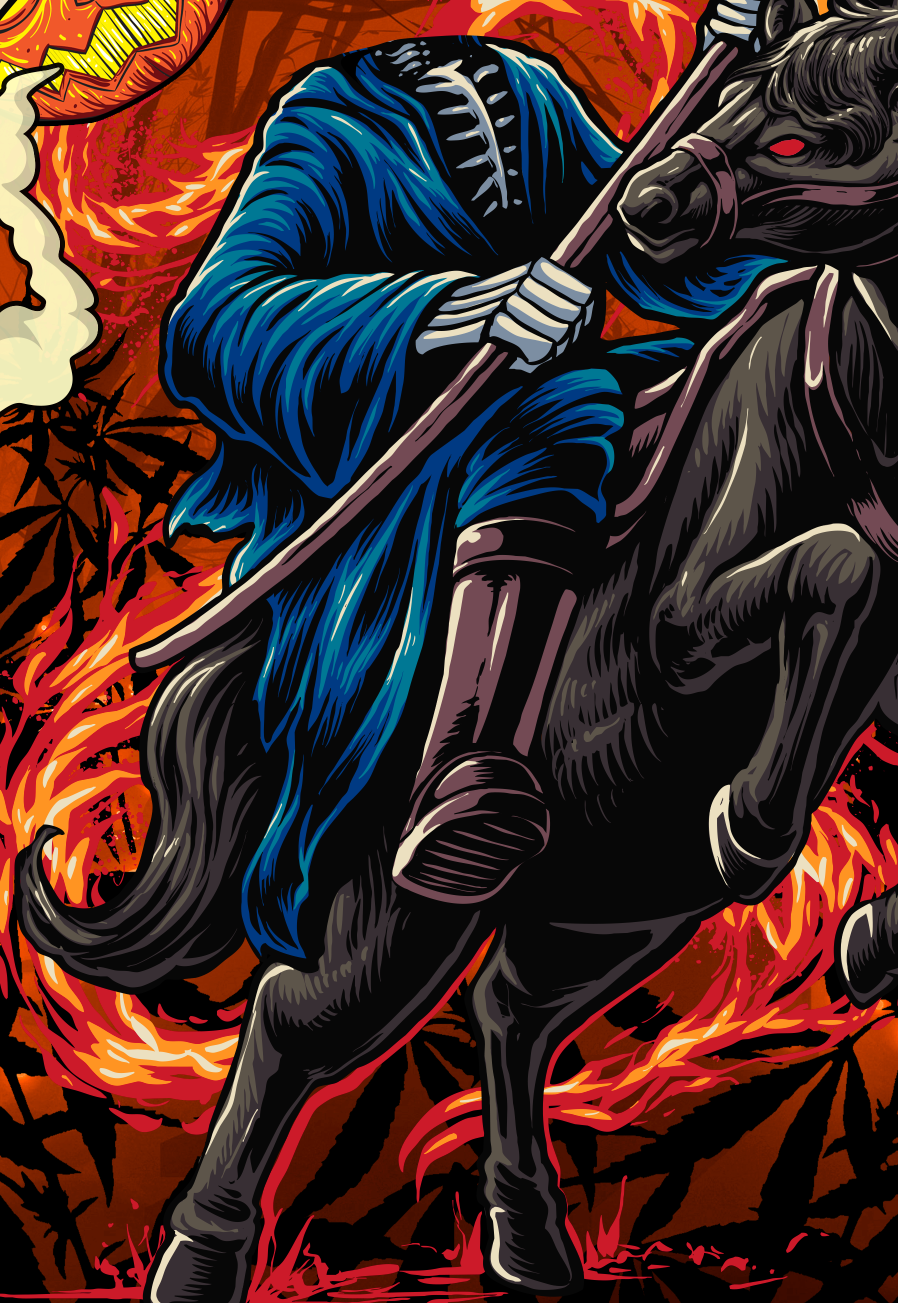 StonerDays Headless Dankman Tie Dye T-Shirt with vibrant rainbow design, front view on black background