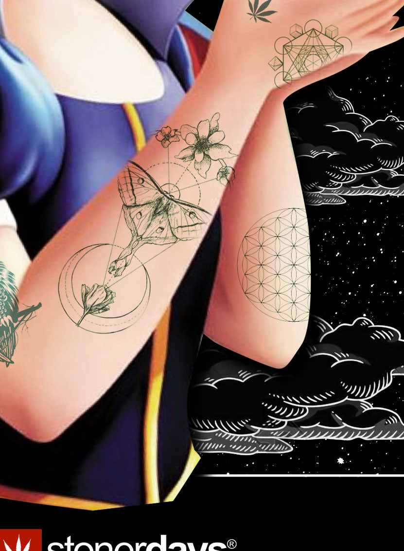 Close-up of StonerDays Highest One Of All Long Sleeve with cosmic design, made in USA