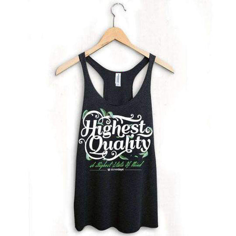 StonerDays Highest Quality Racerback tank top in green, front view on hanger, sizes S-XXL