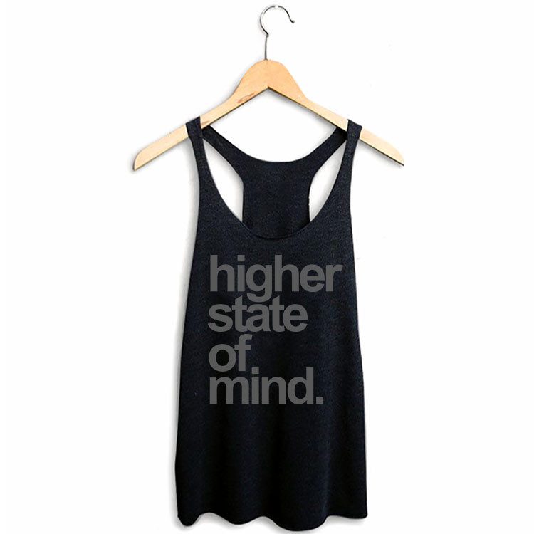 StonerDays Hsom Smoke Women's Racerback Tank Top, Black, Hanging Front View
