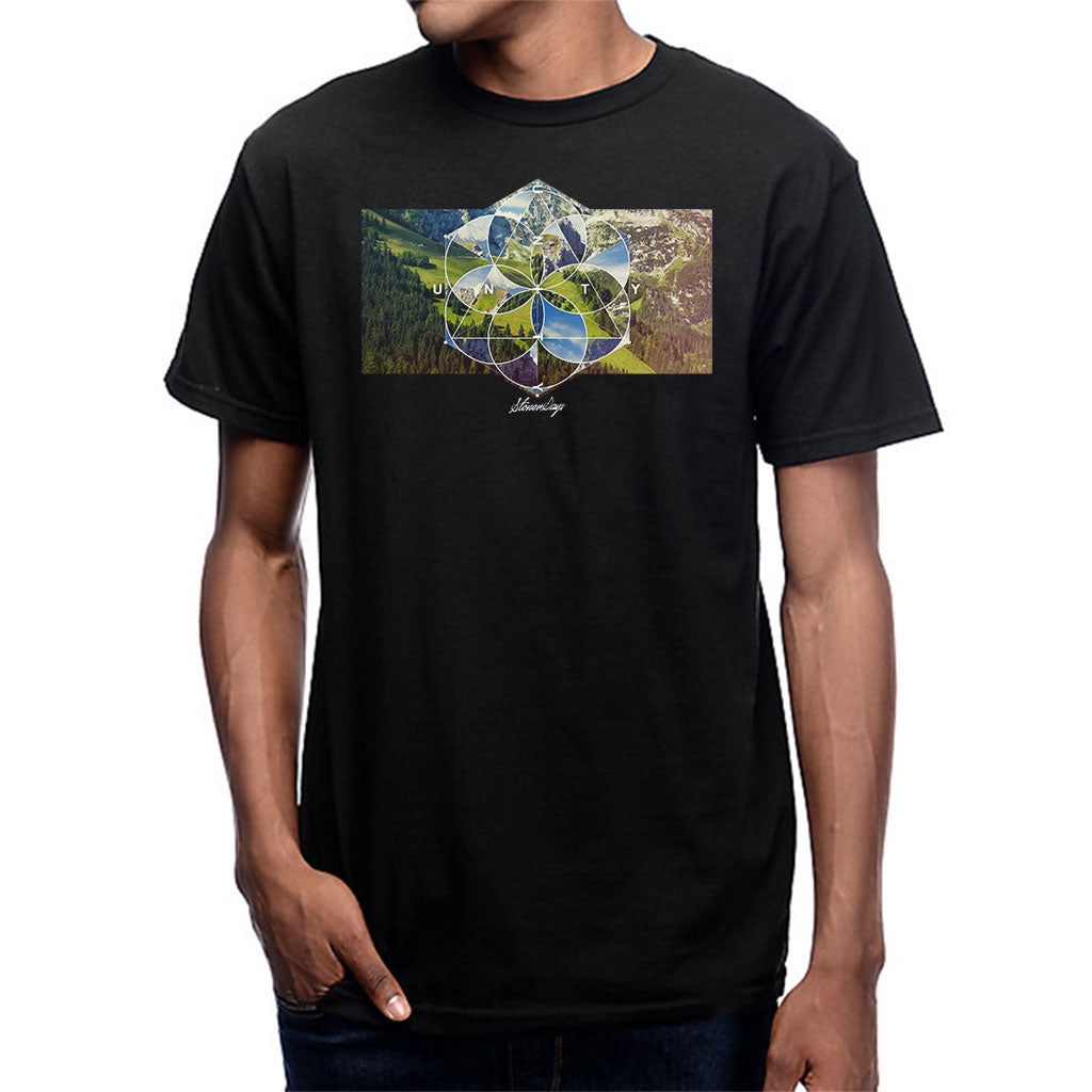 StonerDays Hsom Unity Tee - Front View on Model - 100% Cotton - Black