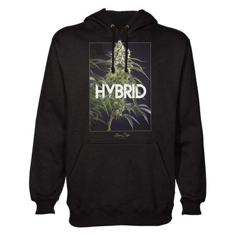 StonerDays Hybrid Hoodie in black, featuring a chillum design, unisex fit, front view