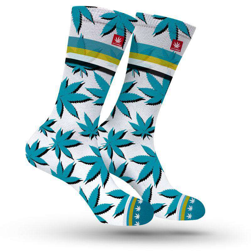 StonerDays Jacksonville Themed Socks with Cannabis Leaf Design, Medium Size