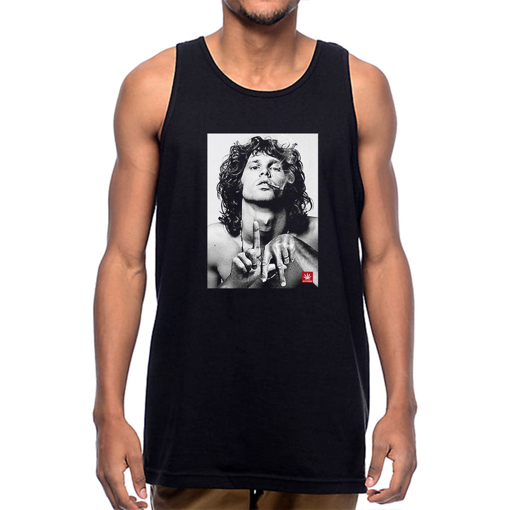 StonerDays Jim La Tank top featuring a dab straw design, front view on a male model, sizes S-XXXL