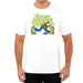StonerDays Keep On Truckin Tee in white, front view on male model, comfortable cotton material