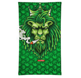 StonerDays King Of The Jungle Gaiter featuring a lion with a crown on green leafy background