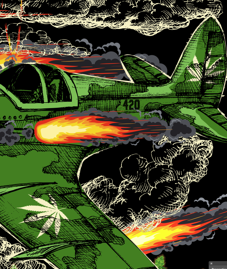 StonerDays Men's Jet Fuel Tank Top with Vibrant Plane Design, 100% Cotton