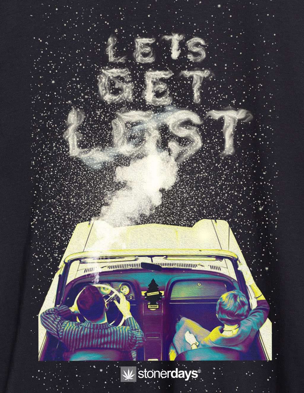 StonerDays Men's 'Let's Get Lost' Tank Top in Black - Front View