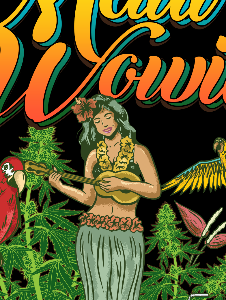 StonerDays Men's Maui Wowie Tank with vibrant tropical print, front view