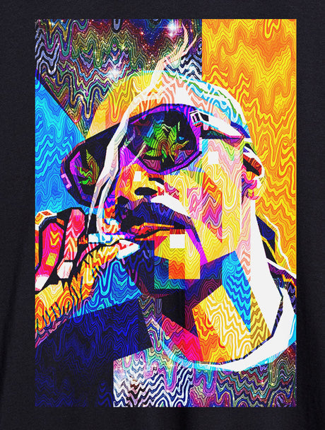 StonerDays Men's Pop Art Snoop Tank Top in Rasta Colors, Front View on Black Background