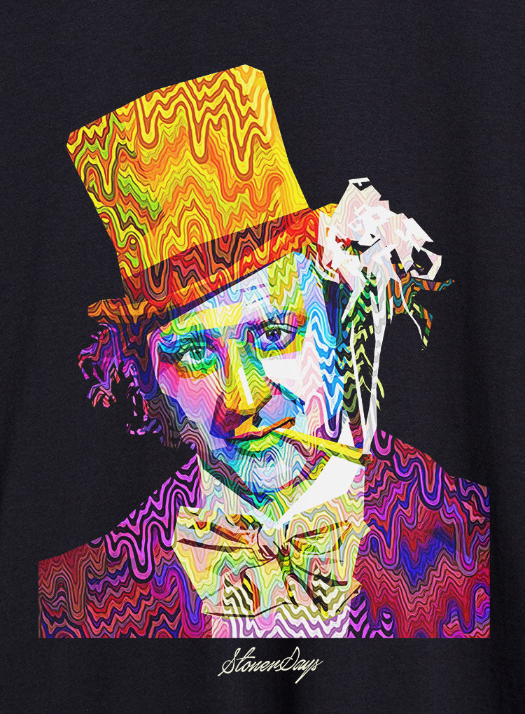 StonerDays Men's Pop Art Willy Tee featuring vibrant, psychedelic print on black cotton