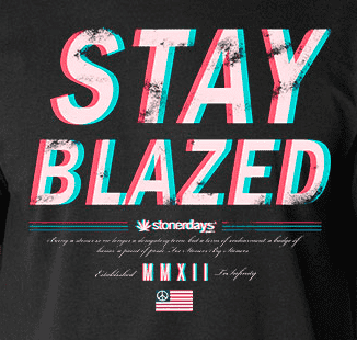 StonerDays Men's Stay Blazed 3D Tank Top in Black Cotton, Front View