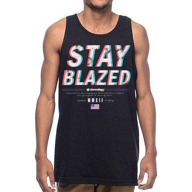 MENS STAY BLAZED 3D TANK