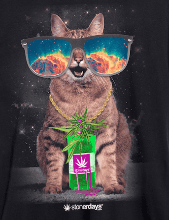 StonerDays Men's Trippy Kitty Tank Top in Cotton with Psychedelic Cat Graphic