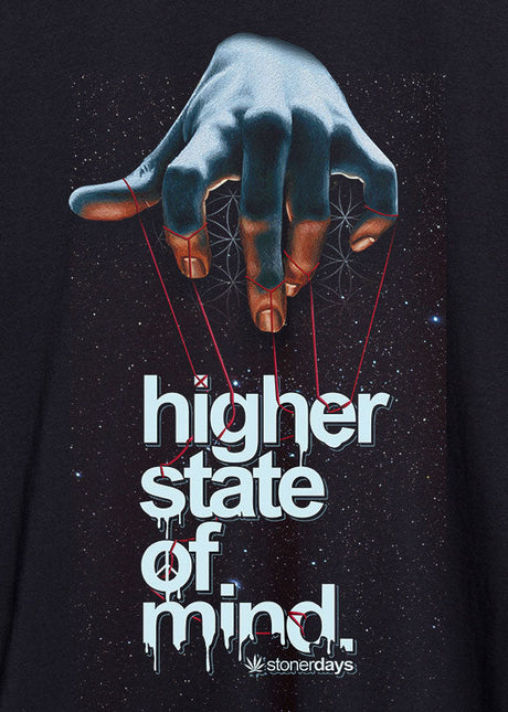 StonerDays Men's Tank Top with 'Higher State of Mind' Graphic, Cotton, Close-Up