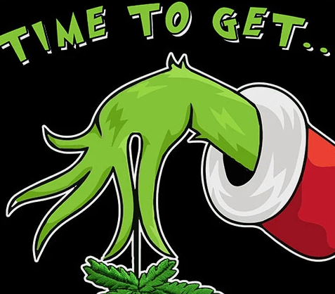 StonerDays Mistlestoned Combo graphic with cannabis leaf and festive elements