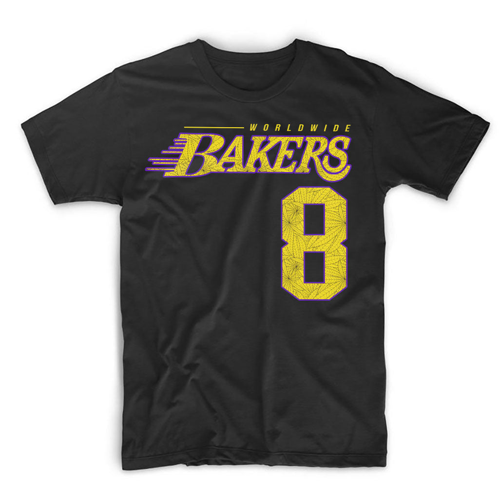 StonerDays Mls Mamba Men's Black Tee with Yellow Number 8 Design - Front View