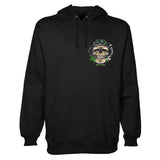 StonerDays Og Kush Hoodie in black, front view with skull graphic design, made of cotton and polyester