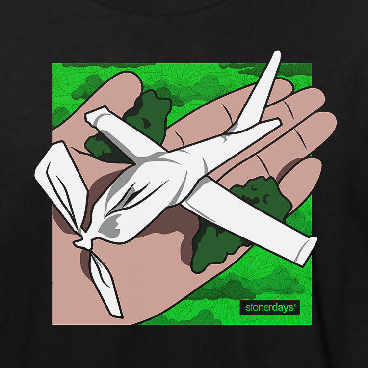 StonerDays Paper Plane Graphic Women's Racerback Tank Top - Front View