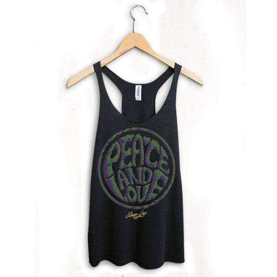 StonerDays Peace And Love Racerback Tank in Black, Cotton Blend, Women's Sizes S-XL