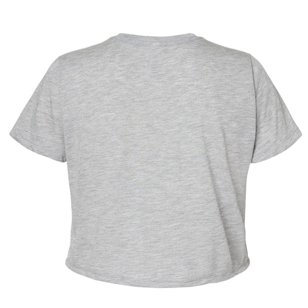 StonerDays Peace, Love & Flowers Grey Crop Top for Women, Back View