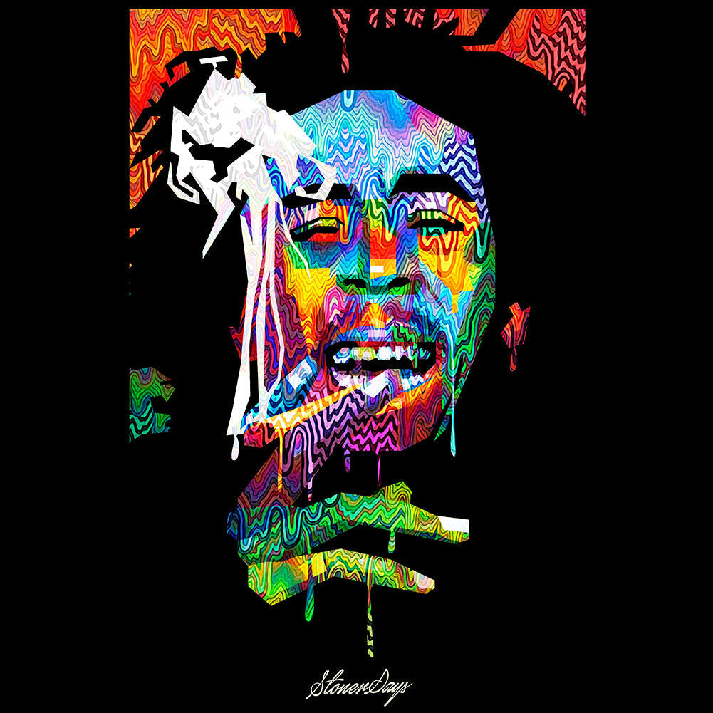 StonerDays Pop Art Bob Long Sleeve Shirt featuring vibrant pop art print on black background