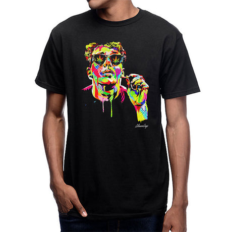 StonerDays Men's Black Cotton T-Shirt with Vibrant Pop Art Print Front View