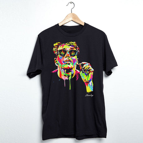 StonerDays Men's Cotton T-Shirt in Black with Vibrant Pop Art Print, Front View