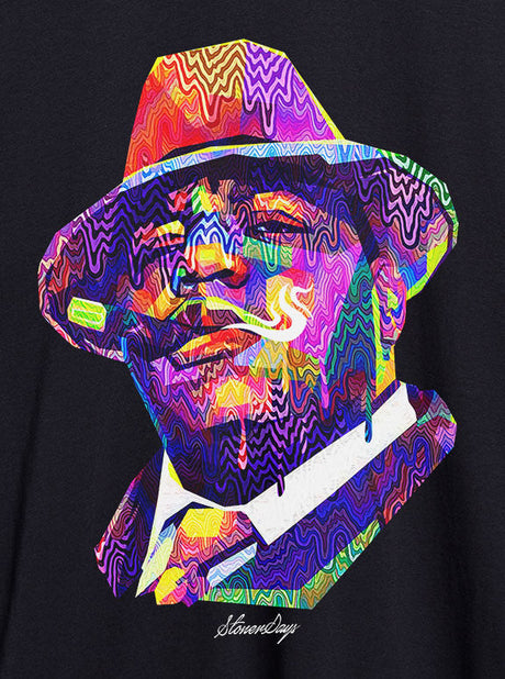 StonerDays Pop Art Notorious Crop Top Hoodie close-up with vibrant design