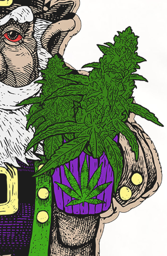 StonerDays Pot Of Gold White Tee with vibrant cannabis leaf design, perfect for casual wear