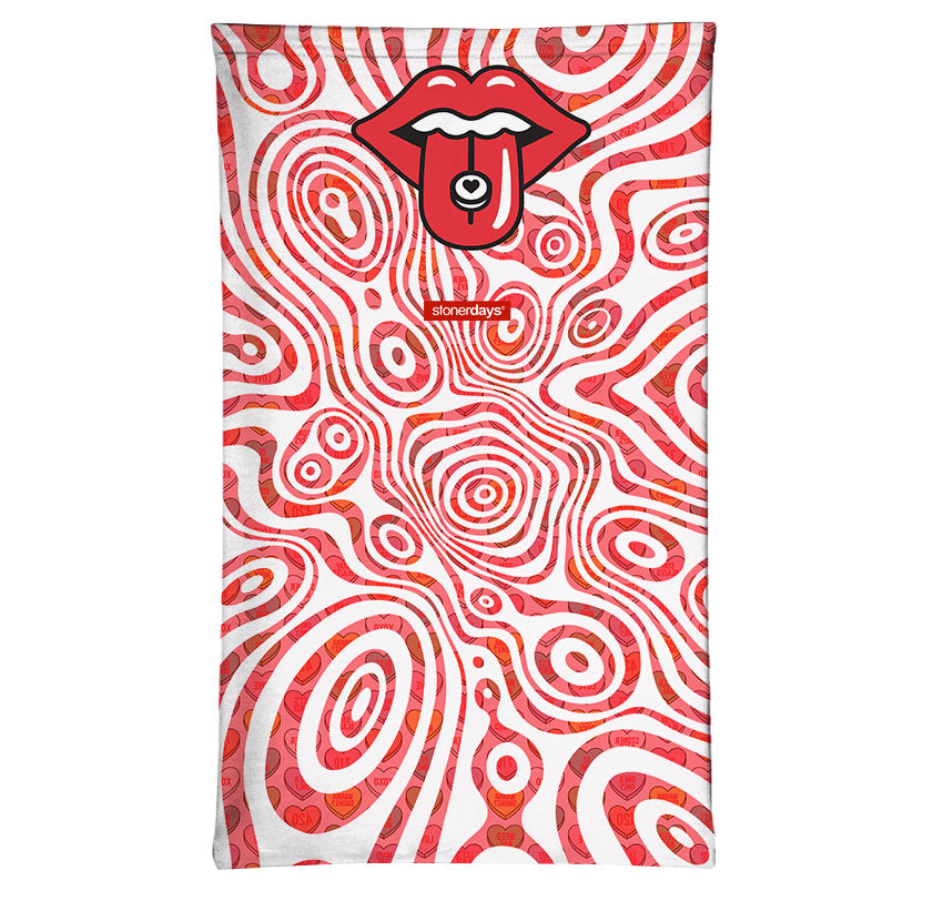 StonerDays Power Of Love Face Covering with Psychedelic Red Pattern