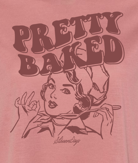 StonerDays Pretty Baked Classic Mauve Crop Top for Women, Front View