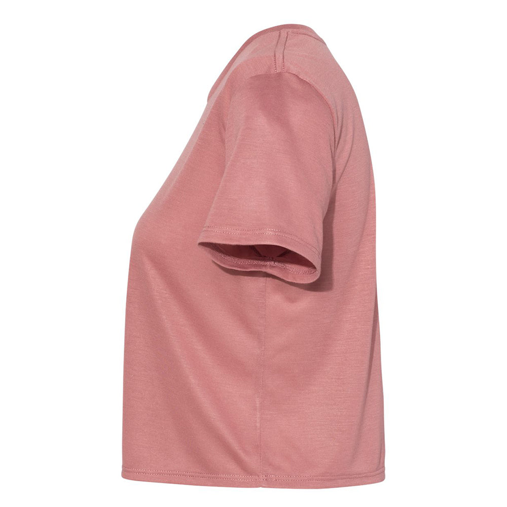 StonerDays Pretty Baked Mauve Crop Top, Soft Cotton, Side View on White Background