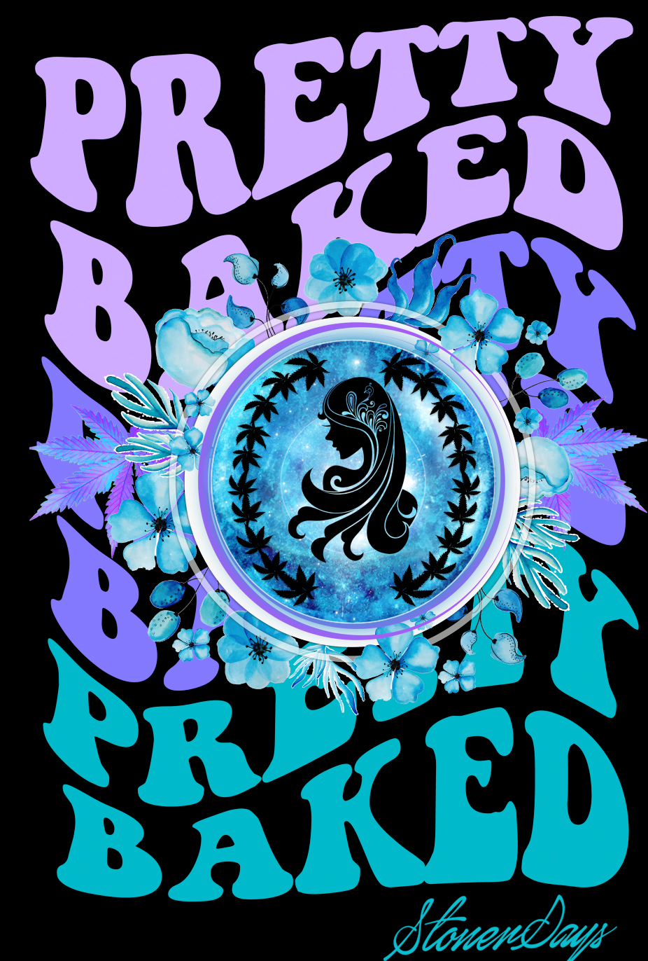 StonerDays Pretty Baked Highness Hoodie with vibrant graphic design on black