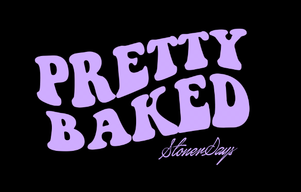 StonerDays Pretty Baked Highness Hoodie graphic close-up on black background