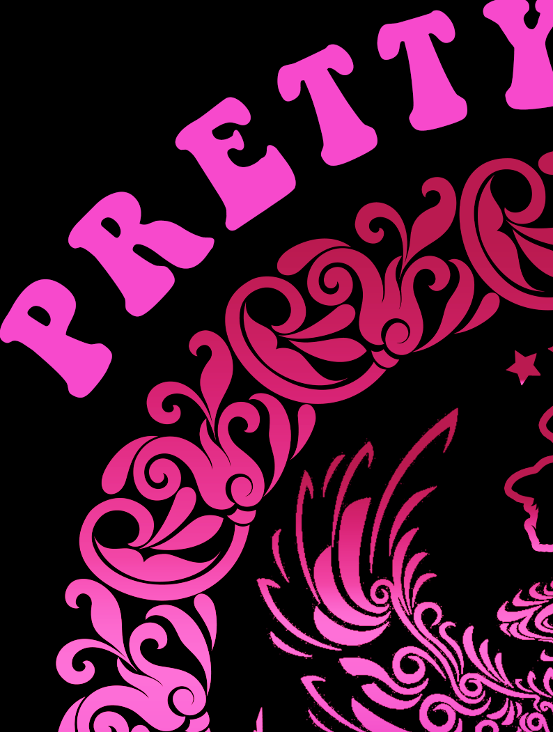 StonerDays Pretty Baked Trip Hoodie Close-Up of Pink Graphic on Black Cotton