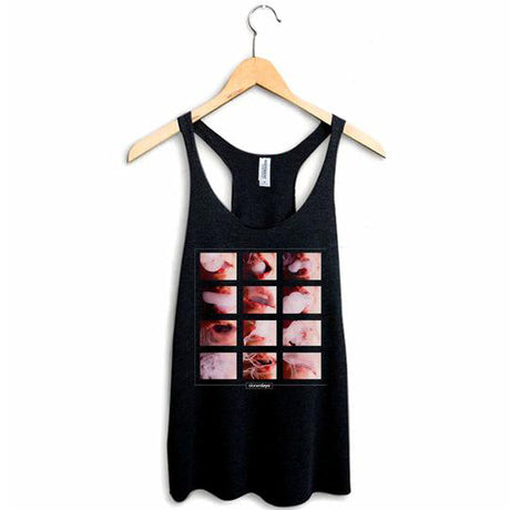 StonerDays Puff Puff Passion Racerback tank top, black, sizes S-XXL, front view on hanger