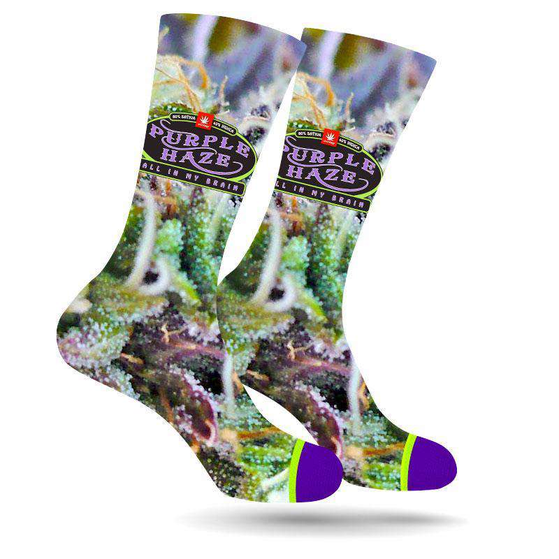 PURPLE HAZE WEED MARIJUANA STONER SOCKS