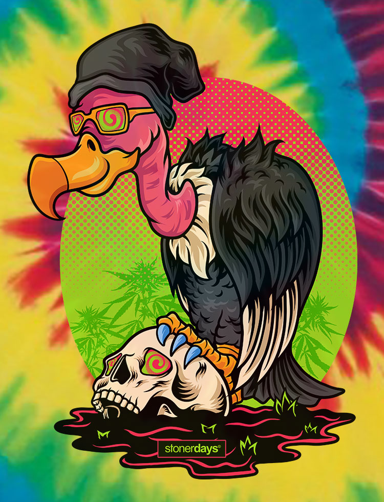 StonerDays Scavenger Hunt Tie Dye Tee with vibrant graphics, men's cotton t-shirt