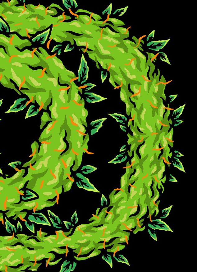 StonerDays SD Leafy Logo Tank Top in Green with Cannabis Leaf Design