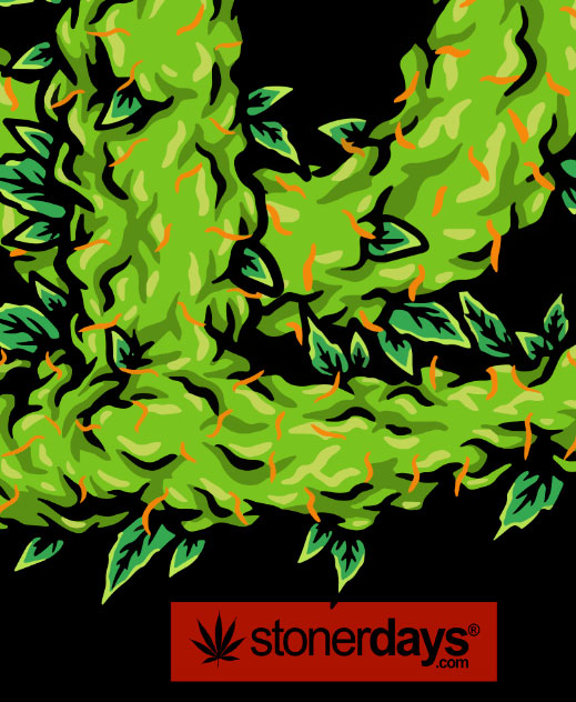 StonerDays SD Leafy Logo Tank top with vibrant green cannabis leaf design on black background