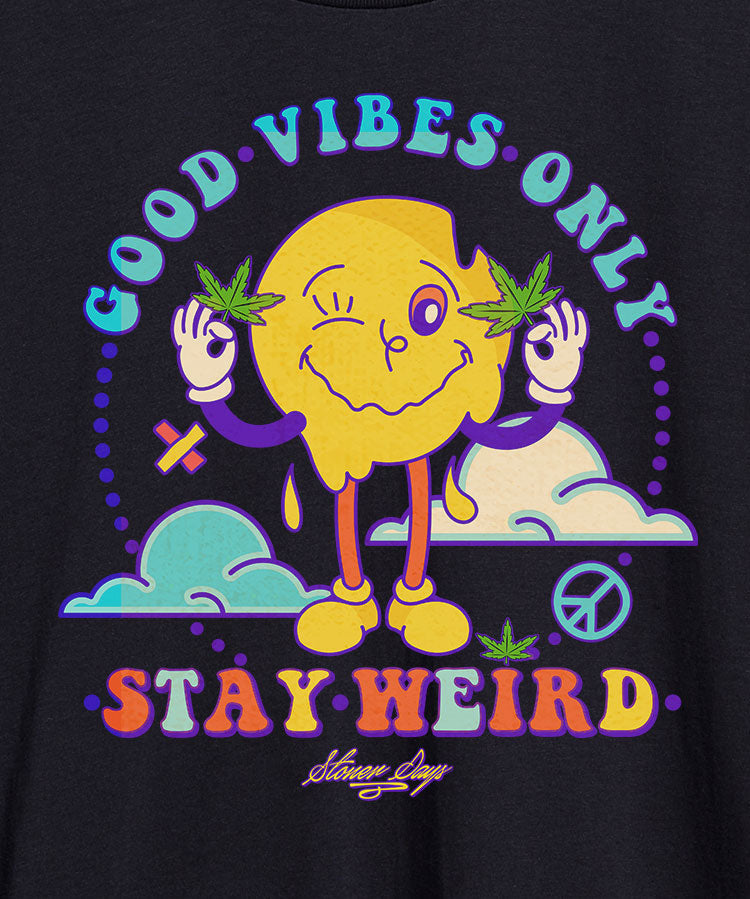 StonerDays Stay Weird Women's Racerback, Front View, Cotton Blend