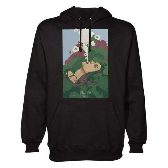 StonerDays Sweet Mary Jane Hoodie in green, front view on white background, men's cotton polyester blend