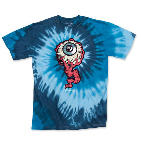 StonerDays The Red Eye Tie Dye T-Shirt in blue, front view on white background, available in multiple sizes