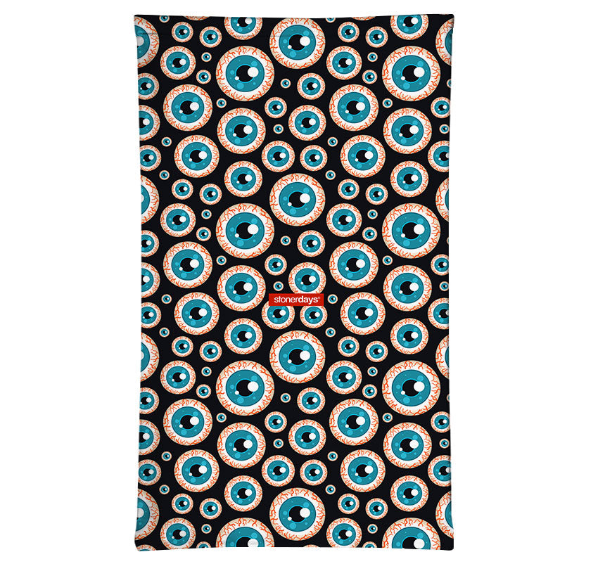 StonerDays Third Eye Pattern Neck Gaiter, Polyester, Front View on White Background