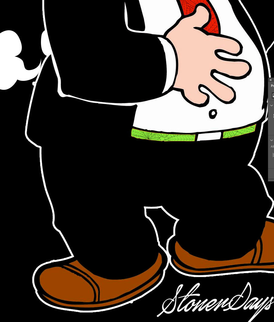 StonerDays Tuesday men's t-shirt featuring a Sherlock design on a black background, close-up view.