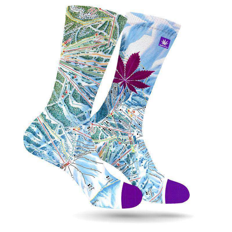 StonerDays Vail Marijuana Leaf Socks with vibrant leaf design, comfortable fit, front view
